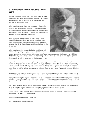A preview of a PDF biography for McKenzie, John Murdoch Thomas